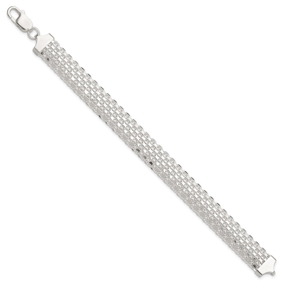 Sterling Silver Polished 11.5mm Bismark 7in Bracelet