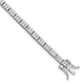 Sterling Silver Rhodium-plated Micro Pave CZ 7.5in Bracelet