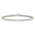 Sterling Silver Rhodium-plated 3 mm Round CZ 7.5in Tennis Bracelet