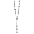 Sterling Silver Rhodium-plated CZ Drop Dangle 18in w/2in Ext. Necklace