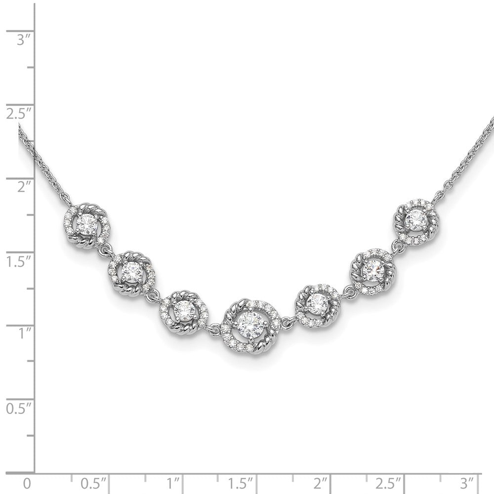 Pure Fire Sterling Silver Rhod-plated Fancy CZ w/ ext Bracelet