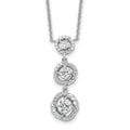 Pure Fire Sterling Silver Rhod-plated Fancy CZ 16in w/2in ext Necklace