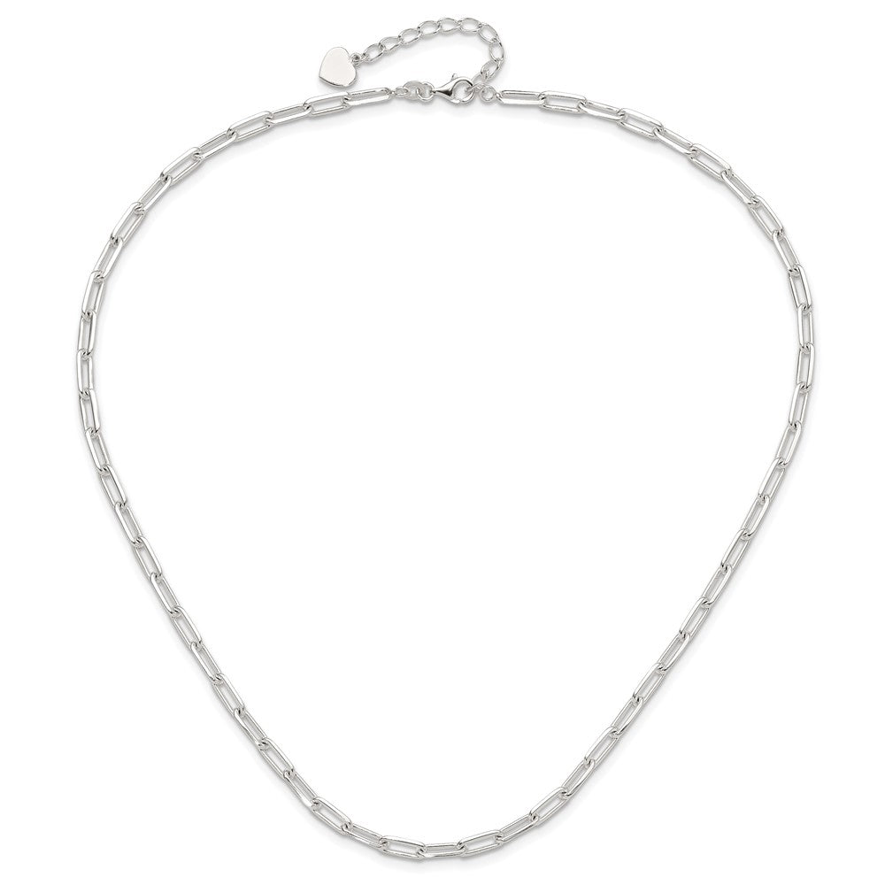 Sterling Silver 4.2mm Paperclip Link w/ ext Necklace