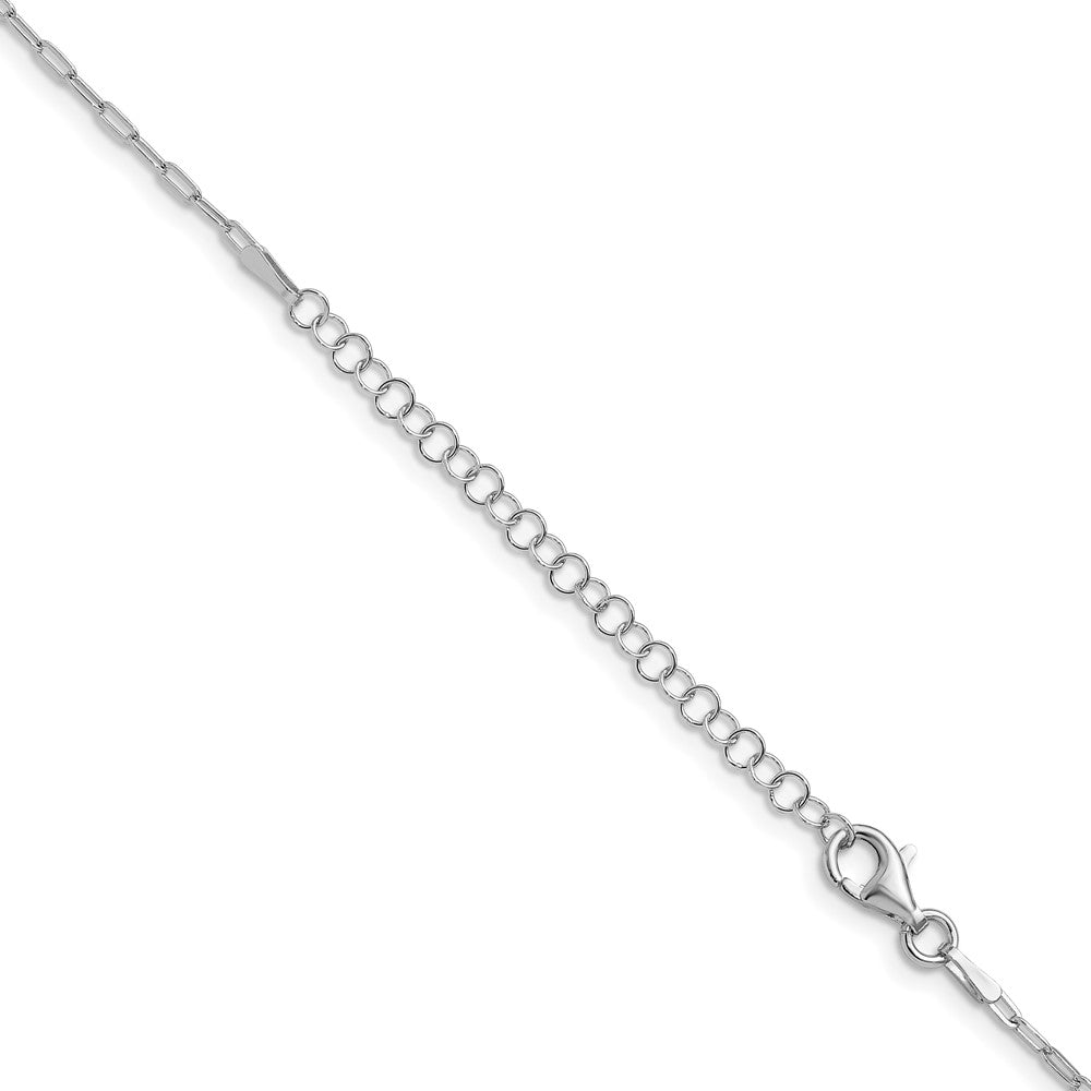 Sterling Silver Rhod-plated 1.65mm Paperclip Link 16in w/2in ext Necklace