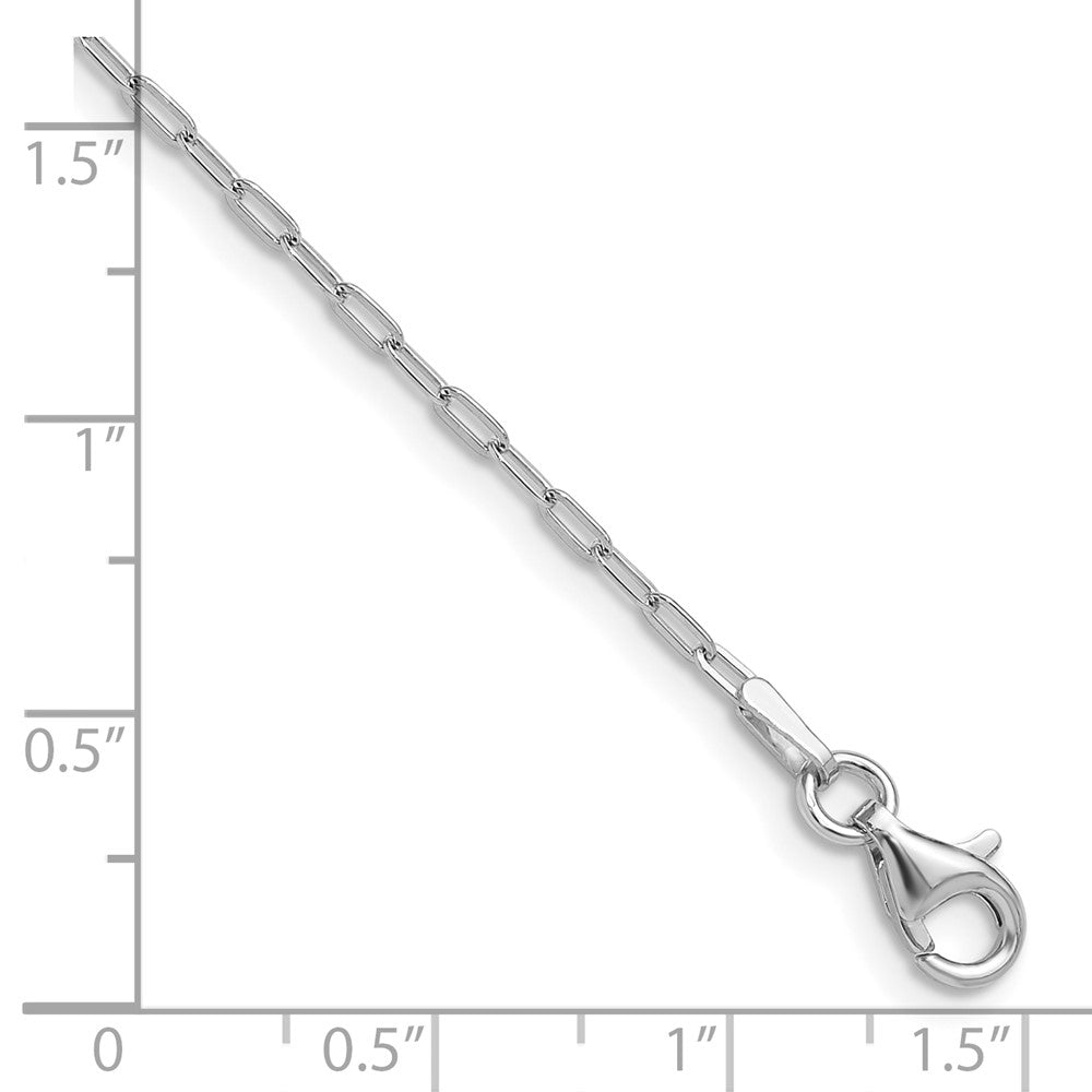 Sterling Silver Rhod-plated 1.65mm Paperclip Link 16in w/2in ext Necklace