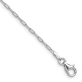 Sterling Silver Rhod-plated 1.65mm Paperclip Link 16in w/2in ext Necklace