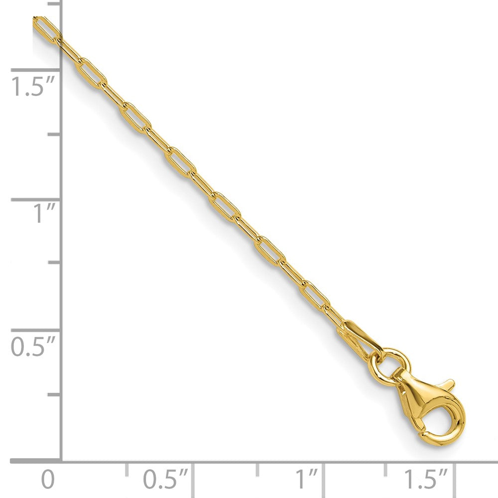 Sterling Silver Gold-plated 1.65mm Paperclip Link 16in w/2in ext Necklace