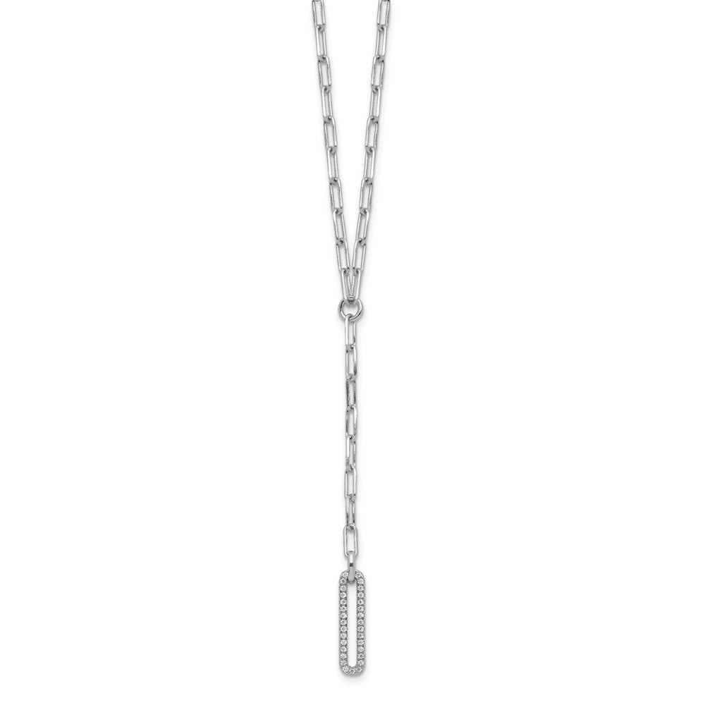 Sterling Silver Rhodium-plated 8.25mm Byzantine Link Necklace