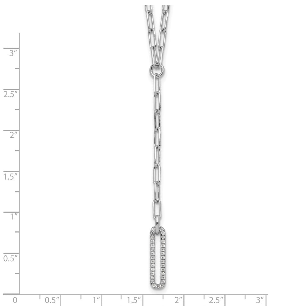 Sterling Silver Rhodium-plated 8.25mm Byzantine Link Necklace