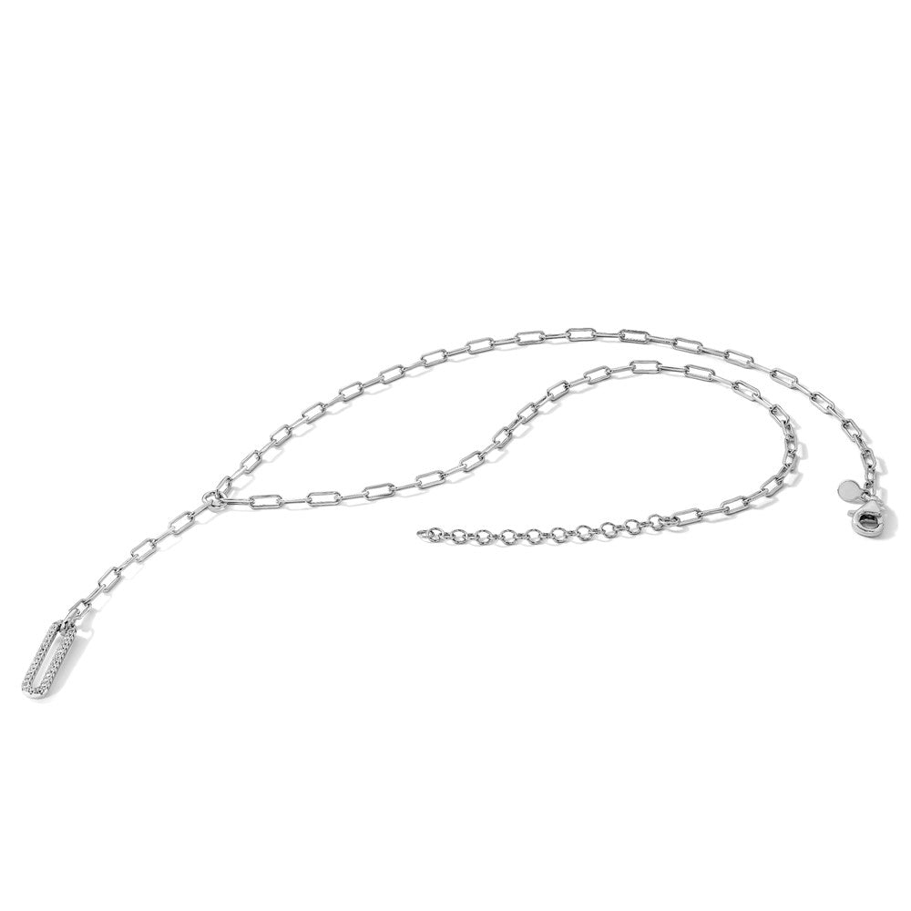 Sterling Silver Rhodium-plated 8.25mm Byzantine Link Necklace