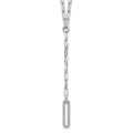 Sterling Silver Rhodium-plated 8.25mm Byzantine Link Necklace