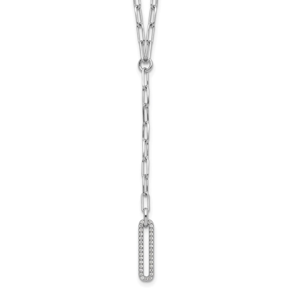 Sterling Silver Rhodium-plated 8.25mm Byzantine Link Necklace