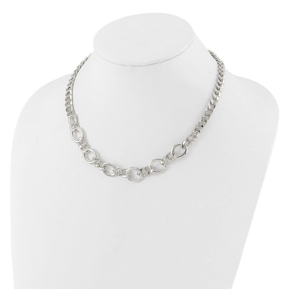 Sterling Silver Polished Flat Fancy Link Bracelet