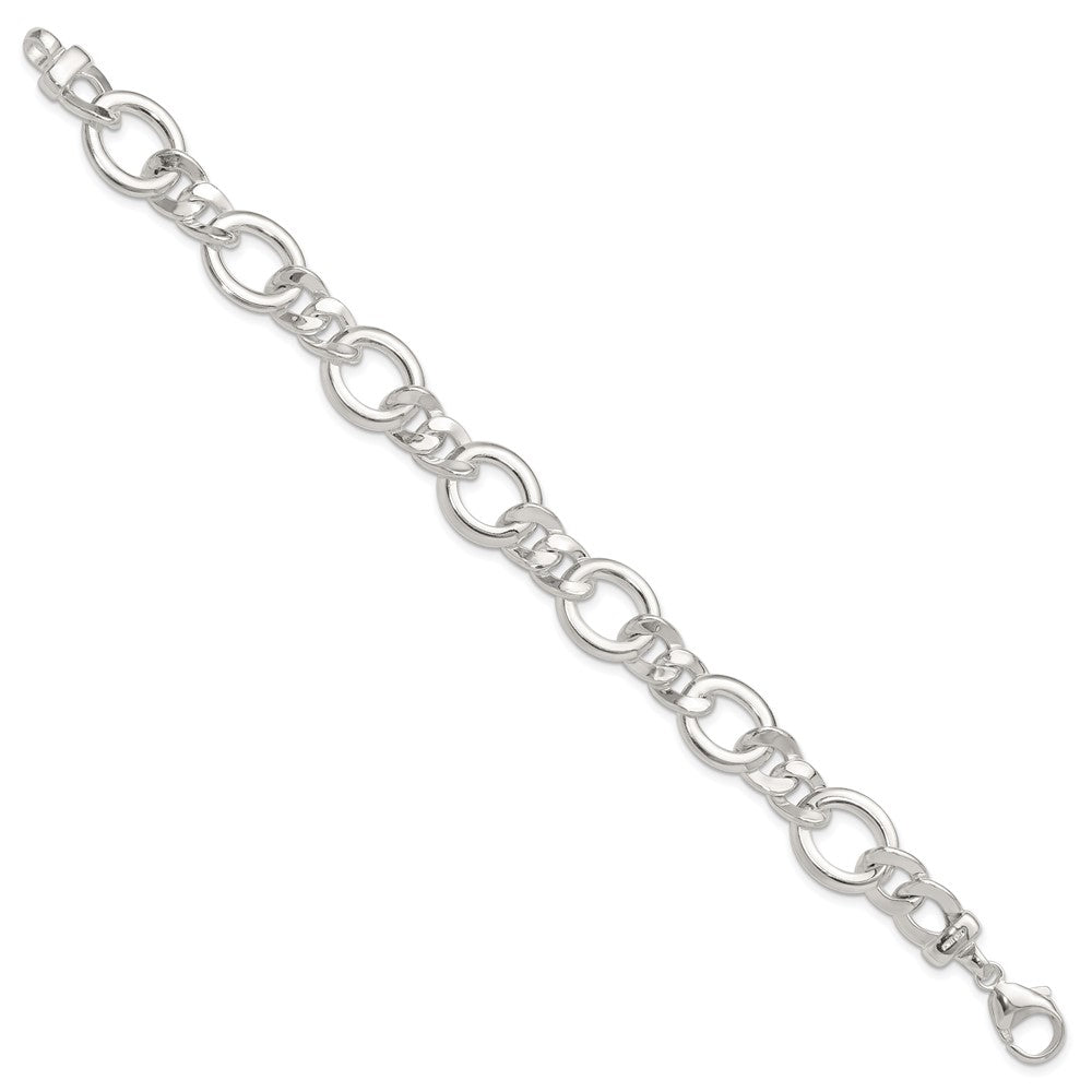 Sterling Silver Polished Fancy Link Necklace