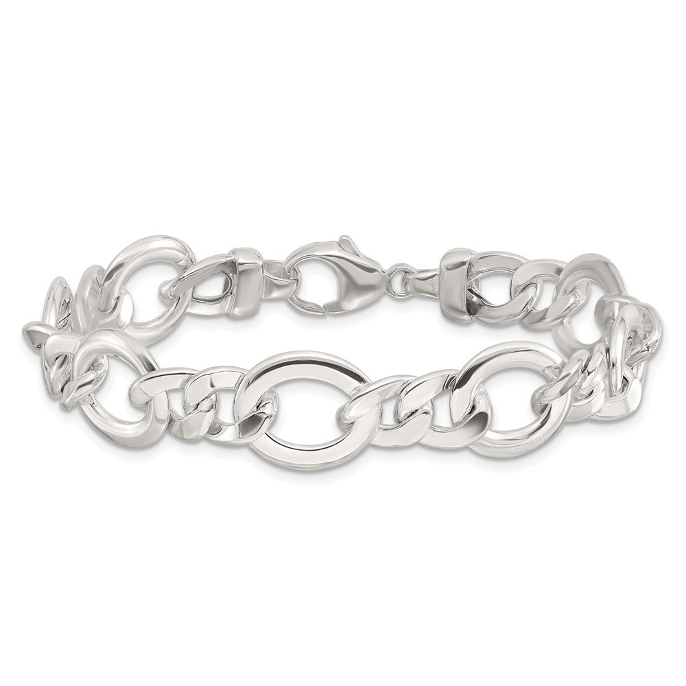 Sterling Silver Polished Fancy Link Necklace