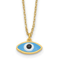 Sterling Silver Gold-plated Enamel Evil Eye w/ ext. Necklace