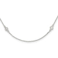 Sterling Silver Polished CZ 6 Station with ext Necklace
