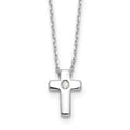 Sterling Silver Rhodium-plated CZ Cross Necklace