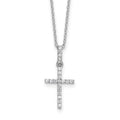 Sterling Silver Rhodium-plated CZ Cross Necklace