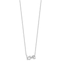 Sterling Silver Rhodium-plated CZ LOVE 16in w/1.75in ext Necklace