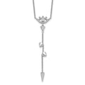 Pure Fire Sterling Silver Rhodium-plated Evil Eye CZ 18in w/2in ext Necklac