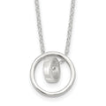 Sterling Silver E-Coating Double Circle 16in w/2in ext Necklace