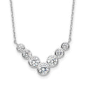 Sterling Silver Rhodium-plated 7 Bezel Set CZ 18in w/2in ext. Necklace