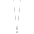 Sterling Silver E-coated Moonstone Heart 18in w/2in ext Necklace