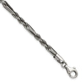 Sterling Silver Antiqued 8in Milano / Figaro Men's Bracelet