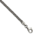 Sterling Silver Antiqued 8in Fancy Twist Link Men's Bracelet