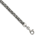 Sterling Silver Rh-plat Antiqued 4.8mm Fancy Link 8in Men's Bracelet
