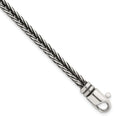 Sterling Silver Antiqued Polished Franco Chain 4.25mm Bracelet