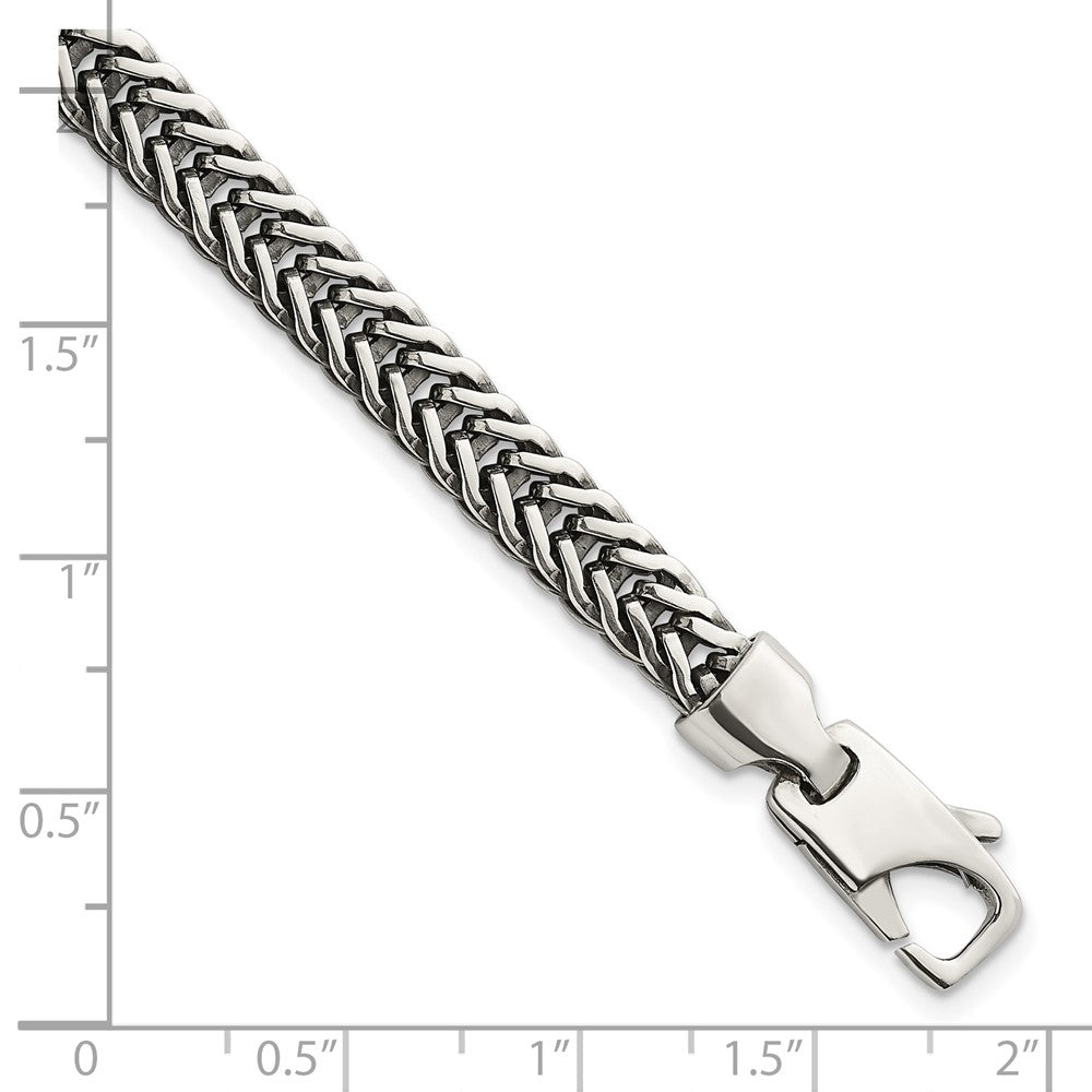 Sterling Silver Antiqued Polished Wheat 6mm 8in Bracelet