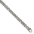 SS Black Ruthenium Brushed Fancy Curb Chain Men's Bracelet
