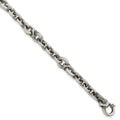 SS Black Ruthenium Brushed Fancy Textured Link Men's Bracelet