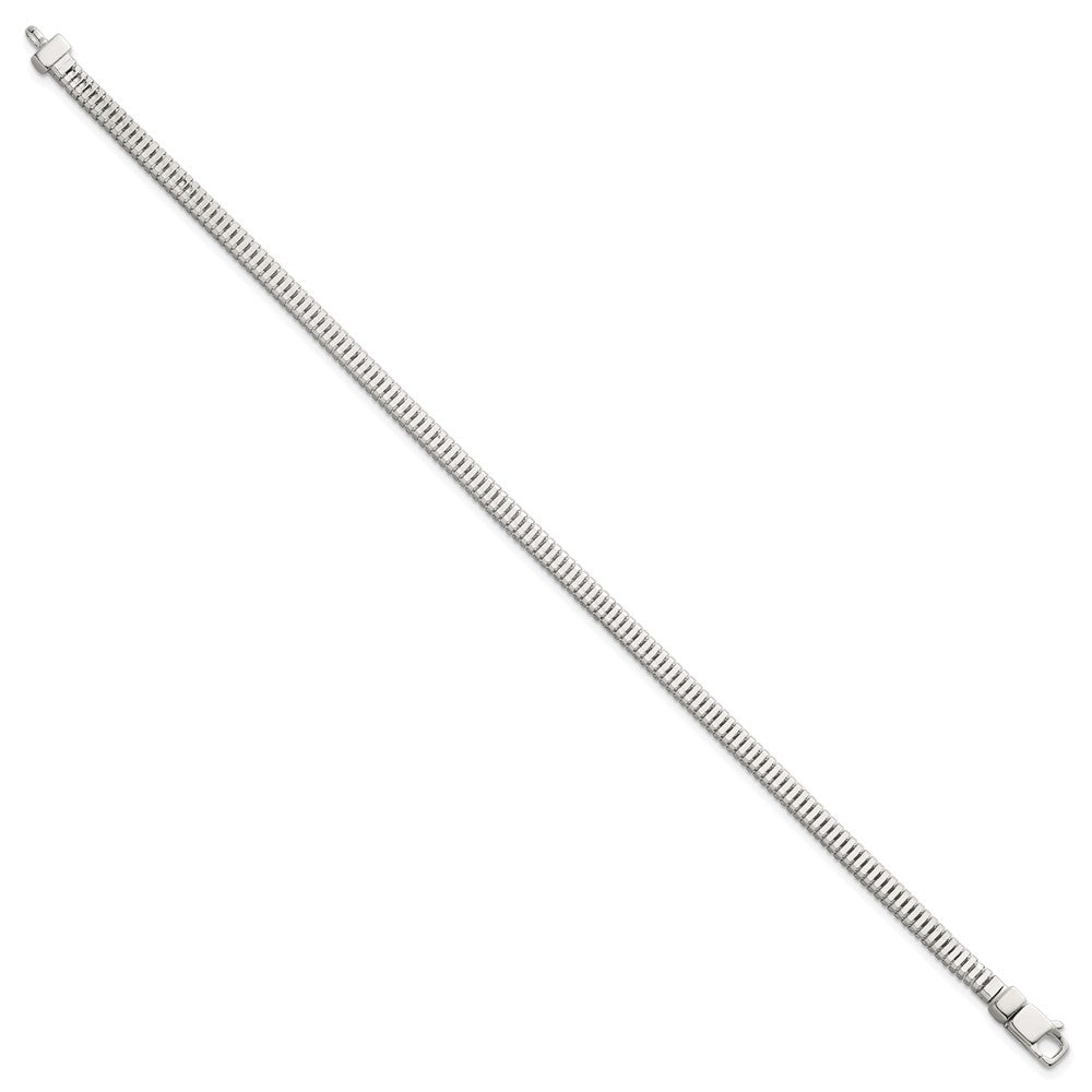 Sterling Silver Polished Fancy 3.5mm Square Link 8 Inch Bracelet