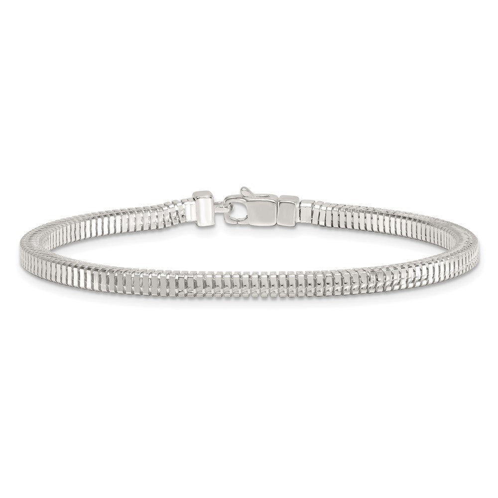 Sterling Silver Polished Fancy 3.5mm Square Link 8 Inch Bracelet