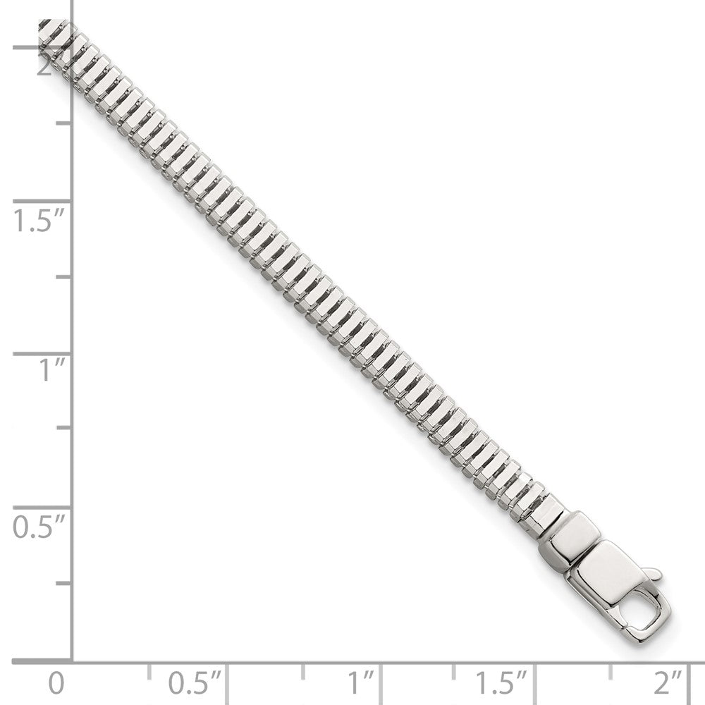 Sterling Silver Polished Fancy 3.5mm Square Link 8 Inch Bracelet
