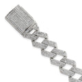 Sterling Silver Polished Fancy CZ Link 8.5 Inch Men's Bracelet