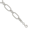 Sterling Silver Polished and Twisted 7.5in Fancy Link Bracelet