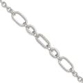 Sterling Silver Polished and Twisted Fancy Link Bracelet