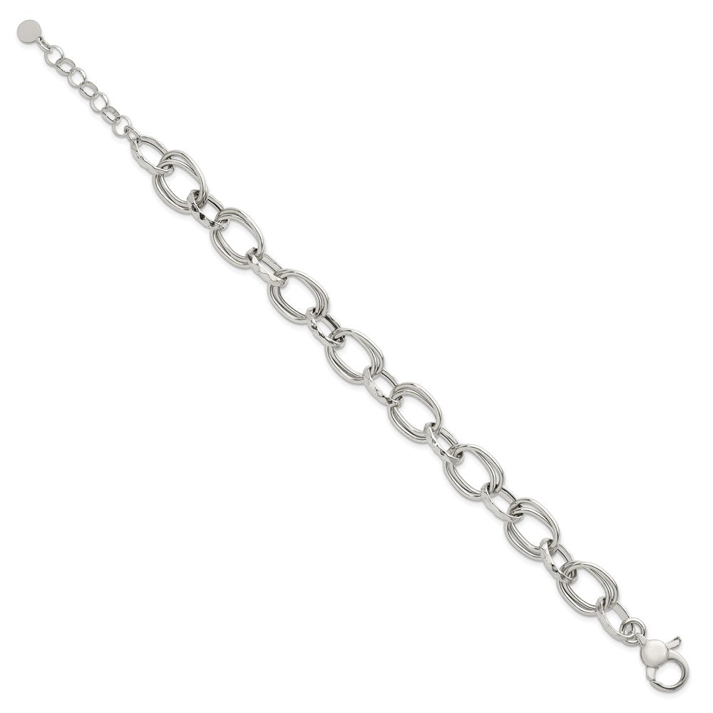 Sterling Silver Polished w/ Ext Fancy Link Bracelet