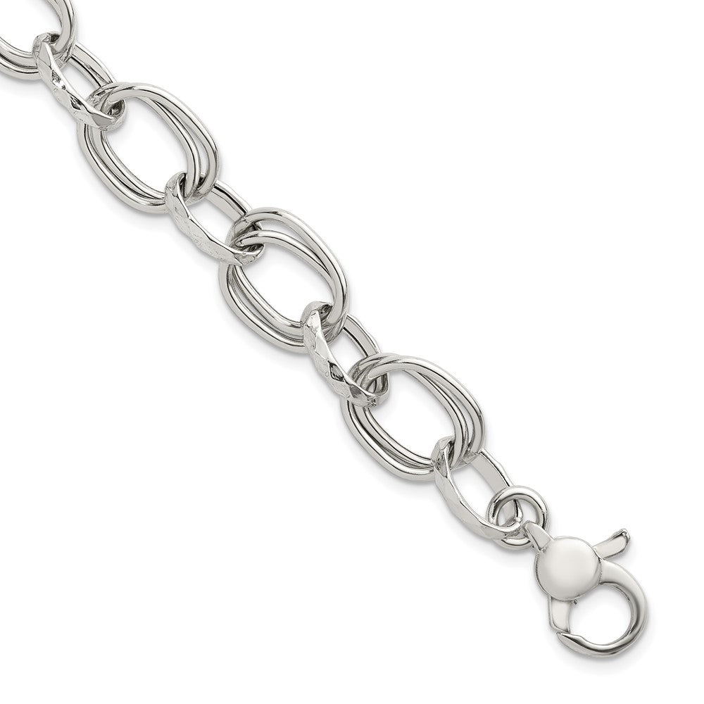Sterling Silver Polished w/1in Ext Fancy Link Bracelet