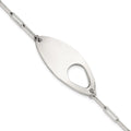 Sterling Silver 7in w/.5in ext. Fancy Paperclip Link Bracelet