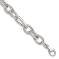Sterling Silver Polished and Textured 8in Twisted Fancy Link Bracelet