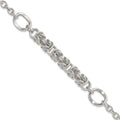 Sterling Silver Polished Byzantine Fancy 7.75in Bracelet