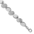 SS RH-pltd Brushed/Polished Ovals 7.5in w/.5in ext. Bracelet