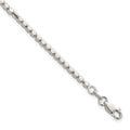 Sterling Silver Polished and Square Beaded 7in w/1in Ext. Bracelet