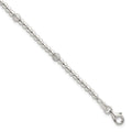 Sterling Silver Polished and Textured Beaded Bracelet