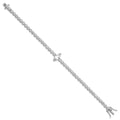 Sterling Silver RH-plated Polished Round and Marquise CZ 7.25in Bracelet